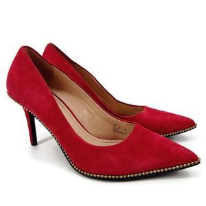 Coach Waverly Red Suede Pumps 8